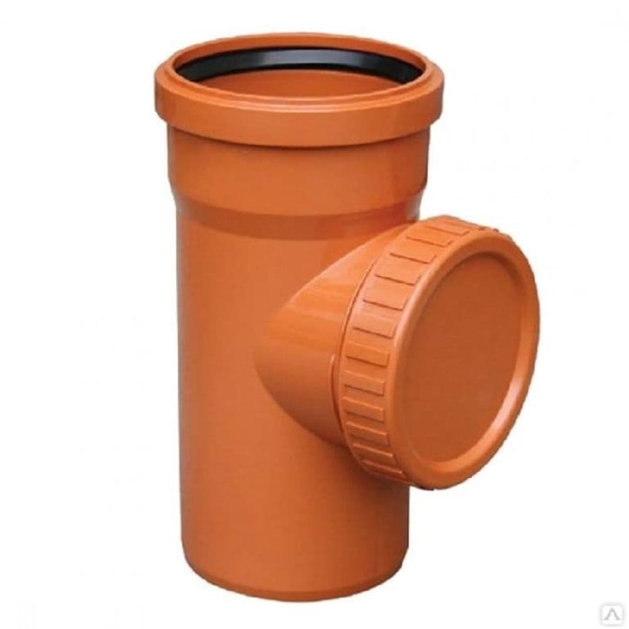 Ревизия канализационная с крышкой D110, цвет оранжевый - фото 8997