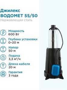 {{photo.Alt || photo.Description || 'Насос колодезный Джилекс ВОДОМЕТ 55/50 А каб.20м, Н - 50м, Q - 55 л/мин '}}