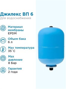 {{photo.Alt || photo.Description || 'Гидроаккумулятор для водоснабжения 6л Джилекс ВП 6 синий, вертикальный'}}